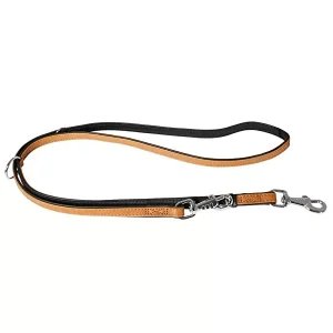 Karlie Führleine Elegance Kalbsleder, 18mm x 200cm, Cognac-Schwarz