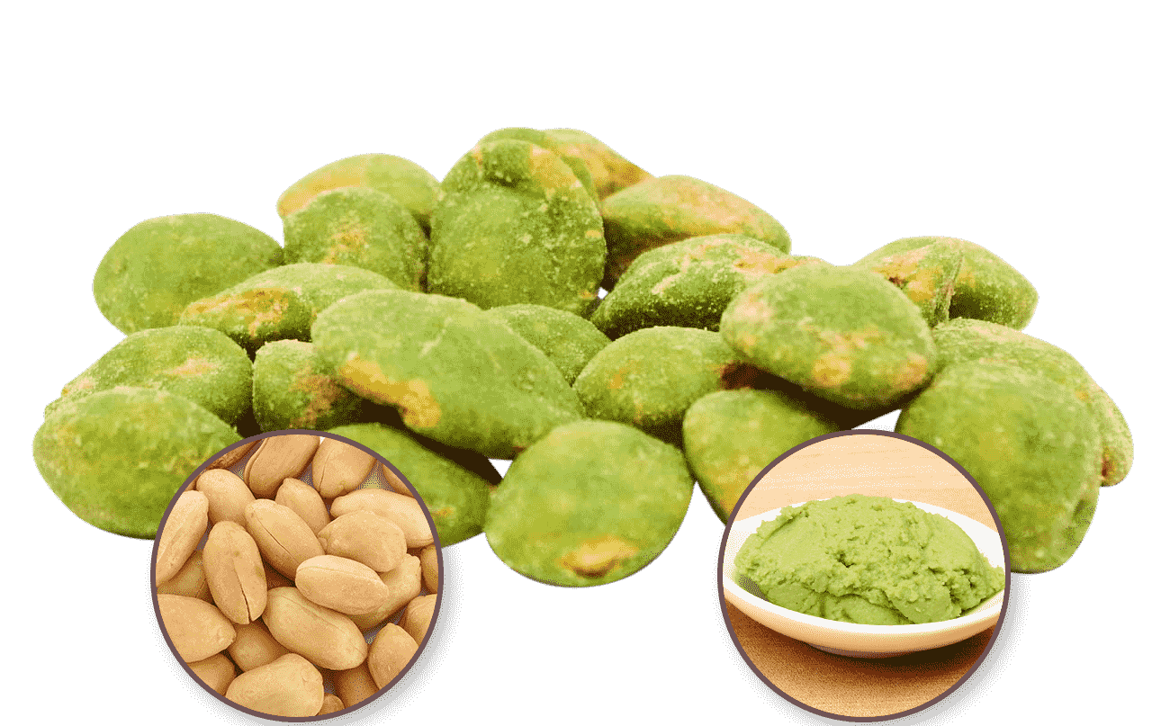 Wasabi Erdnüsse – Erdnusskerne im Wasabi – Teigmantel